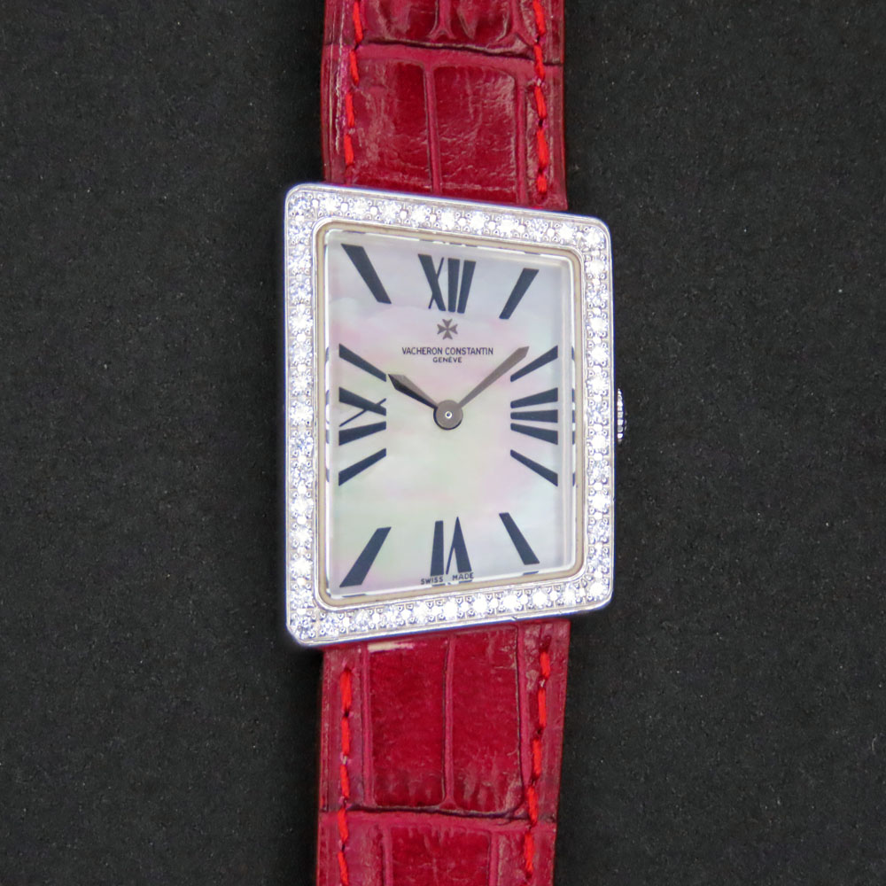 二手 江詩丹頓 1972 18K日金 原裝石圈貝殼面 兩針 石英 女裝錶 皮帶